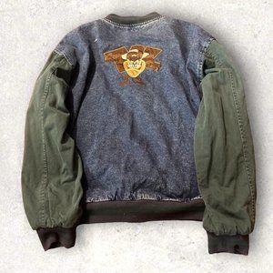 90s Looney Tunes Tasmanian Devil TAZ Demin Jacket Size XL